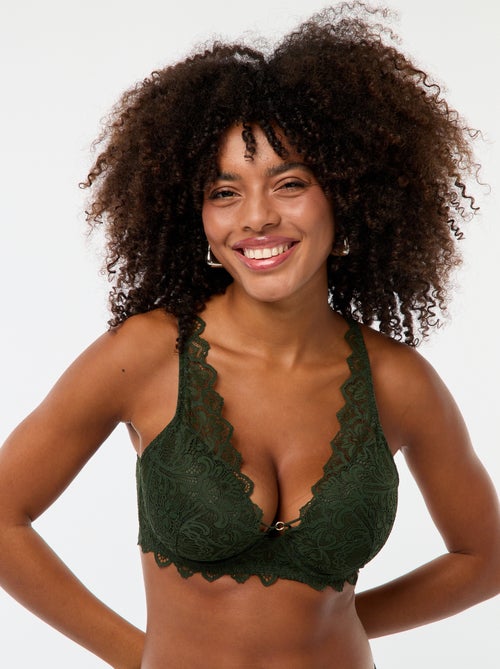 Soutien-gorge en dentelle avec bijou bonnet D/E - Kiabi