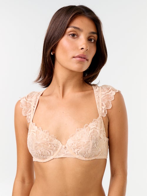 Soutien-gorge en dentelle avec bretelles volantées - Kiabi Soutien-gorge en dentelle avec bretelles volantées - Kiabi