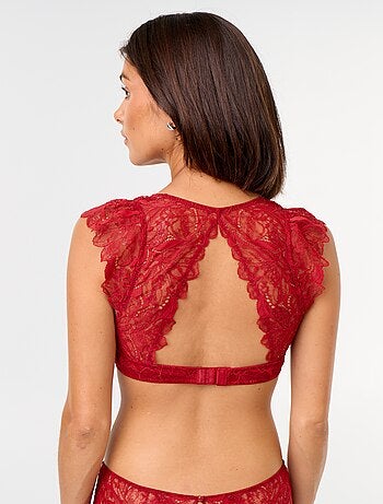 Soutien-gorge en dentelle avec bretelles volantées