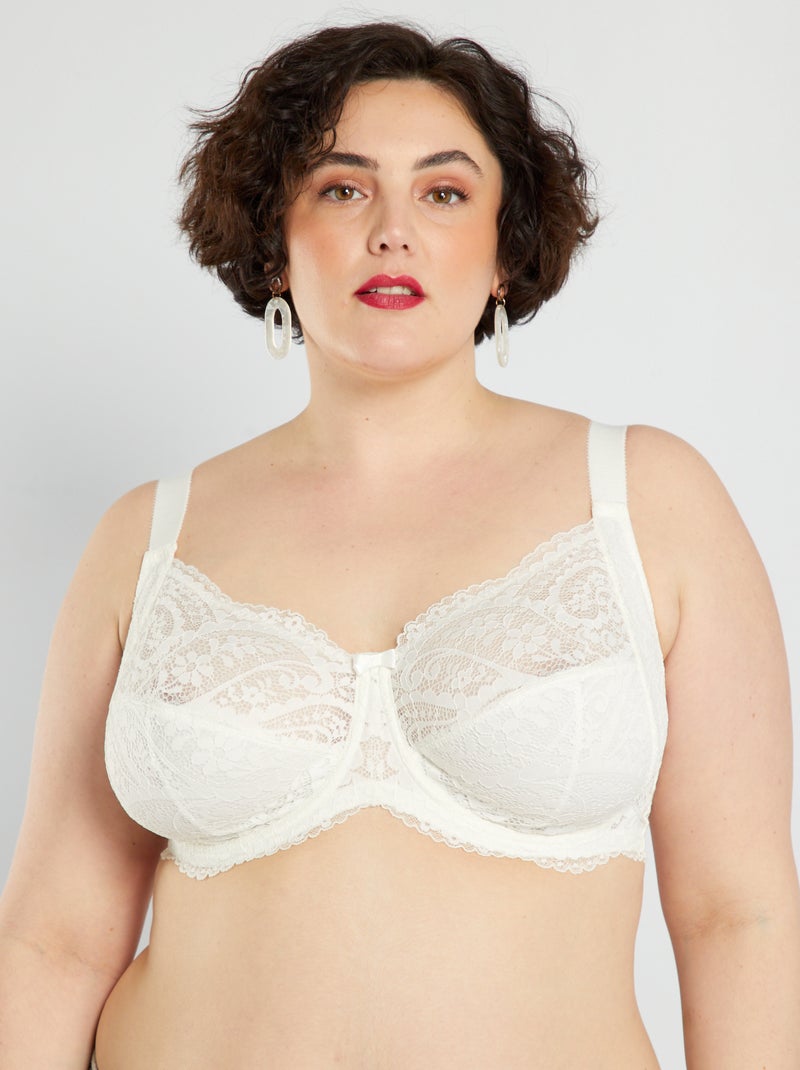 Soutien-gorge en dentelle blanc - Kiabi