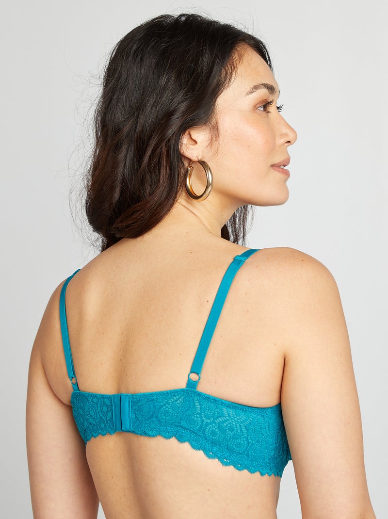 Soutien-gorge en dentelle bonnet D/E/F Bleu - Kiabi