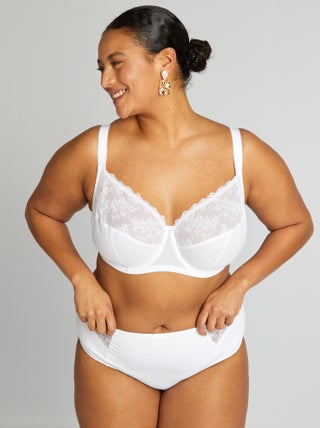 Soutien-gorge en dentelle fleurie bicolore