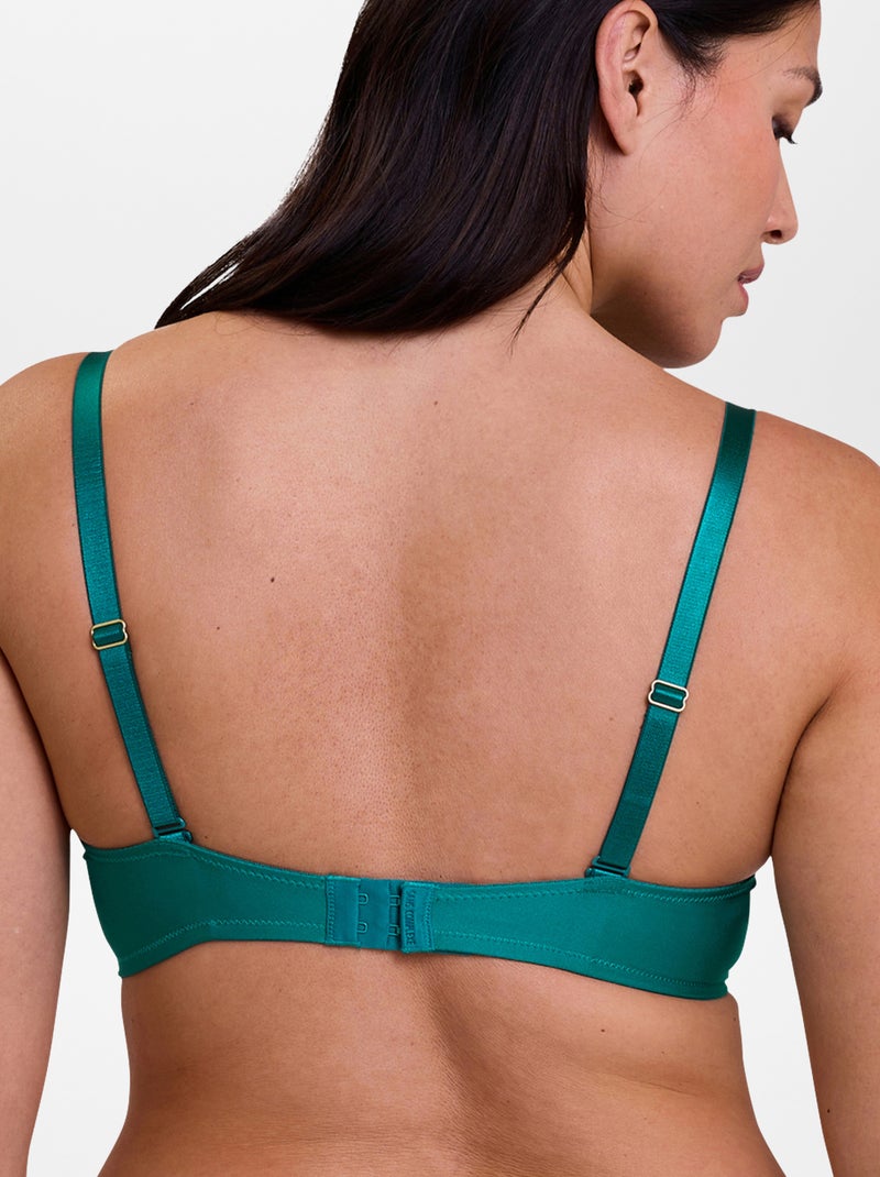 Soutien-gorge en dentelle, microfibre et tulle 'Sans complexe' Vert - Kiabi