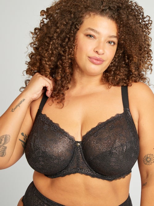 Soutien-gorge en dentelle pailletée - Kiabi