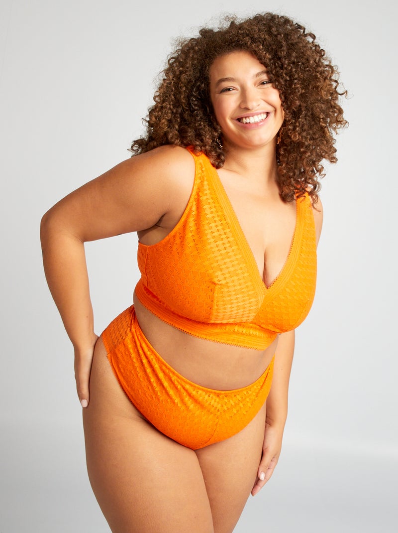 Soutien-gorge en dentelle sans armatures Orange - Kiabi