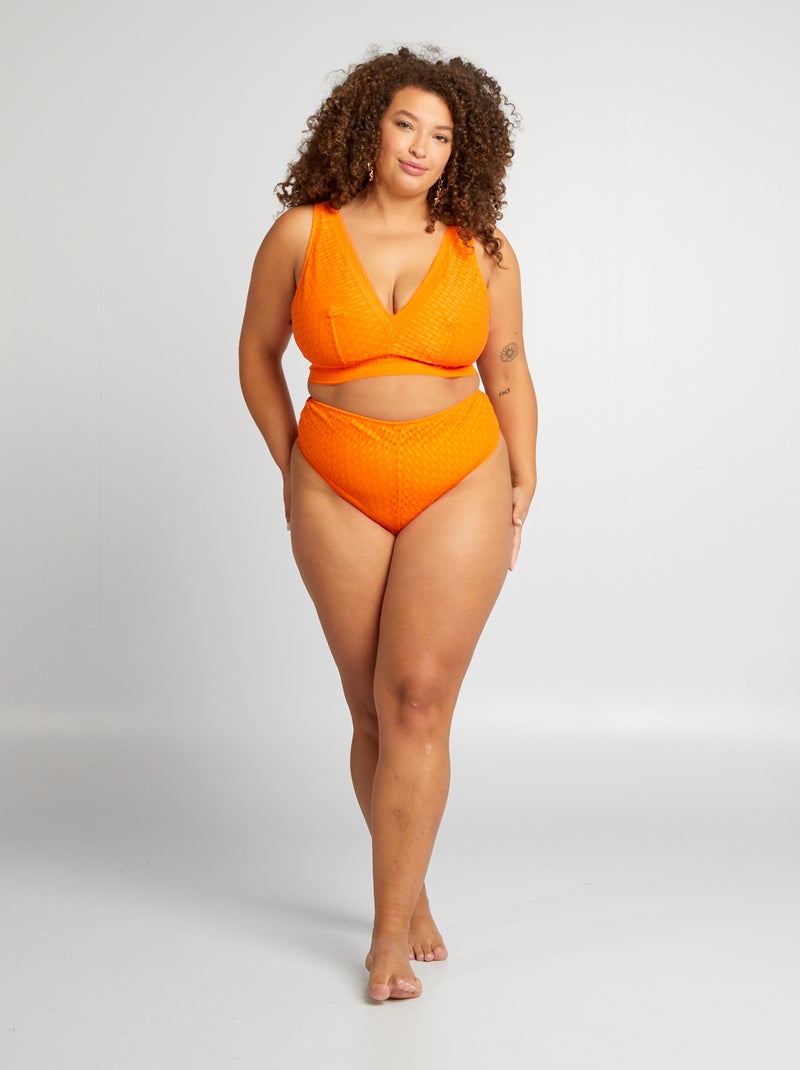 Soutien-gorge en dentelle sans armatures Orange - Kiabi