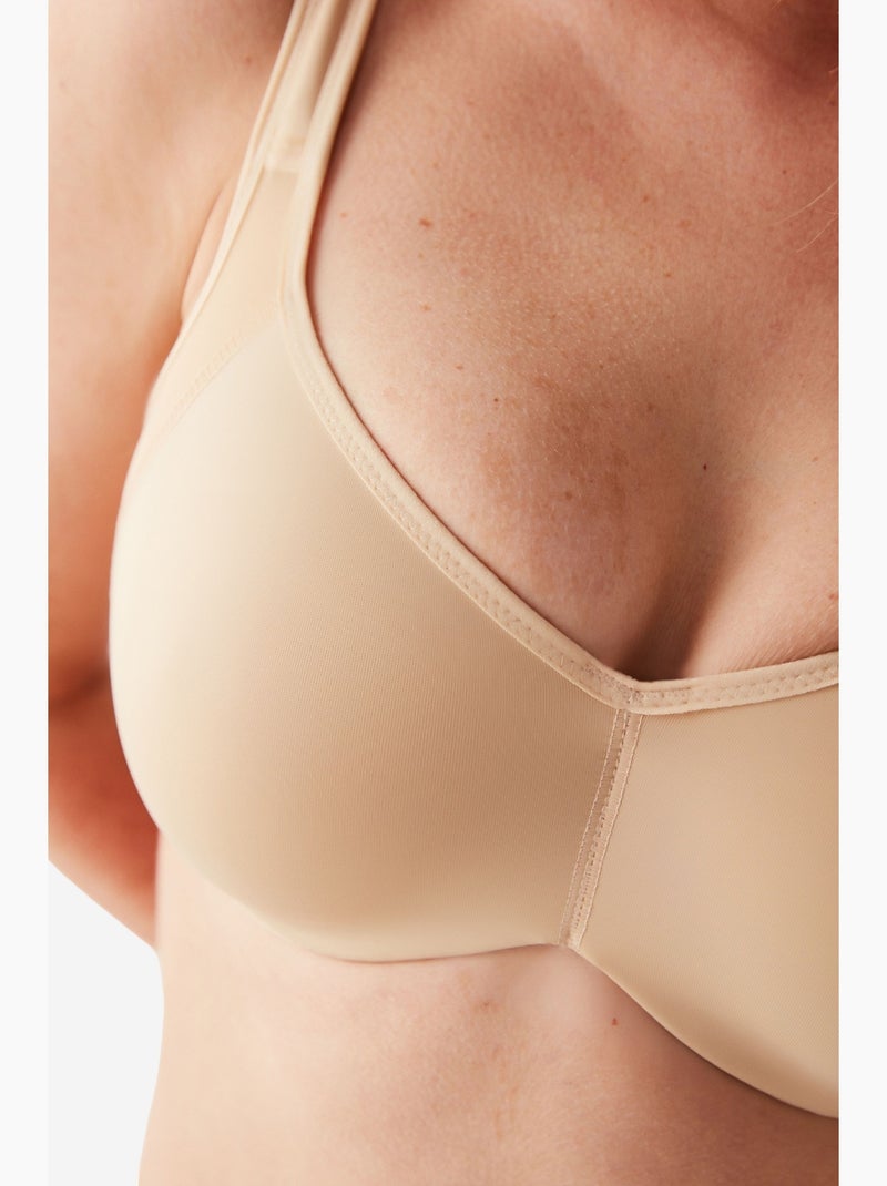 Soutien-gorge en jersey à armatures et bretelles réglables penti Beige argile - Kiabi