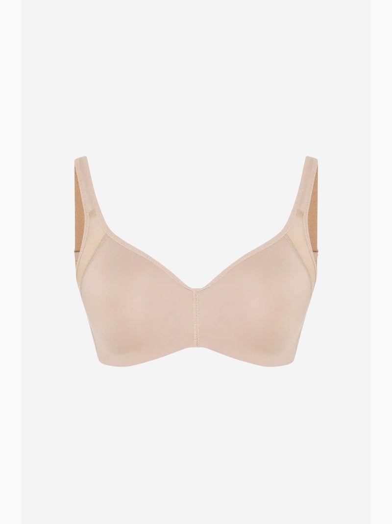 Soutien-gorge en jersey à armatures et bretelles réglables penti Beige argile - Kiabi