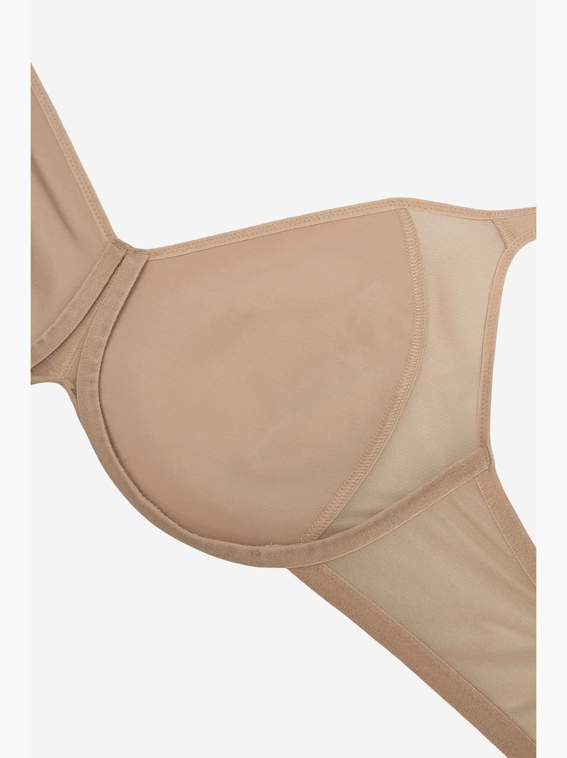 Soutien-gorge en jersey à armatures et bretelles réglables penti Beige argile - Kiabi