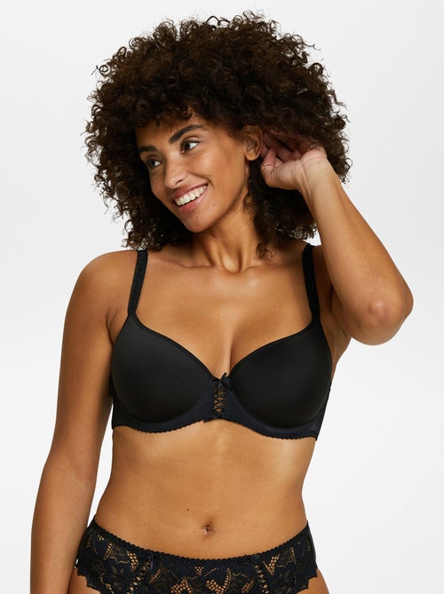 Soutien-gorge en microfibre avec laçage 'Sans complexe' - Kiabi