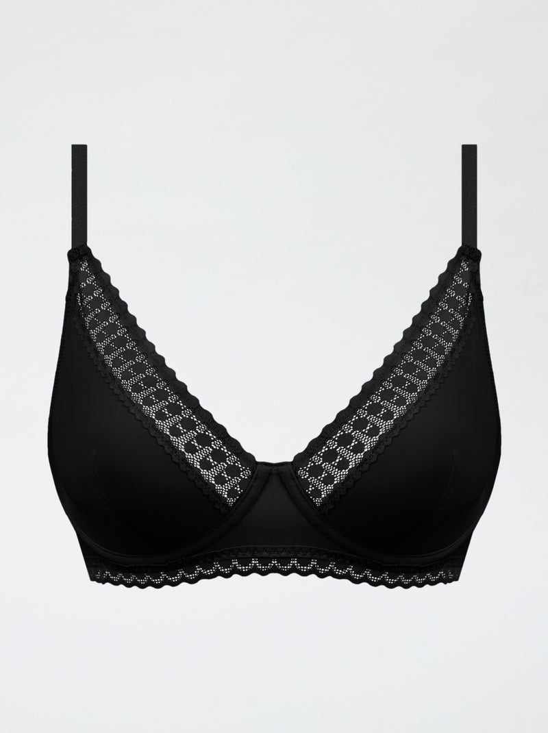 Soutien-gorge en microfibre et dentelle 'Dim' Noir - Kiabi