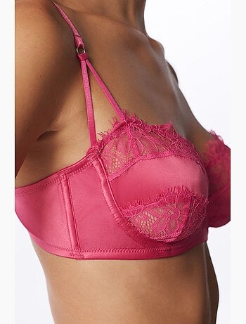 Soutien-gorge en satin avec finition dentelle et armatures penti