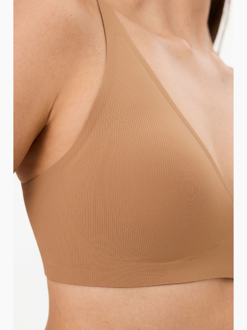 Soutien-gorge fit decolette sans trace avec coussinets penti Grège - Kiabi