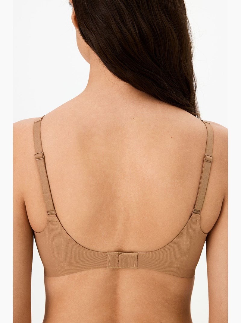 Soutien-gorge fit decolette sans trace avec coussinets penti Grège - Kiabi