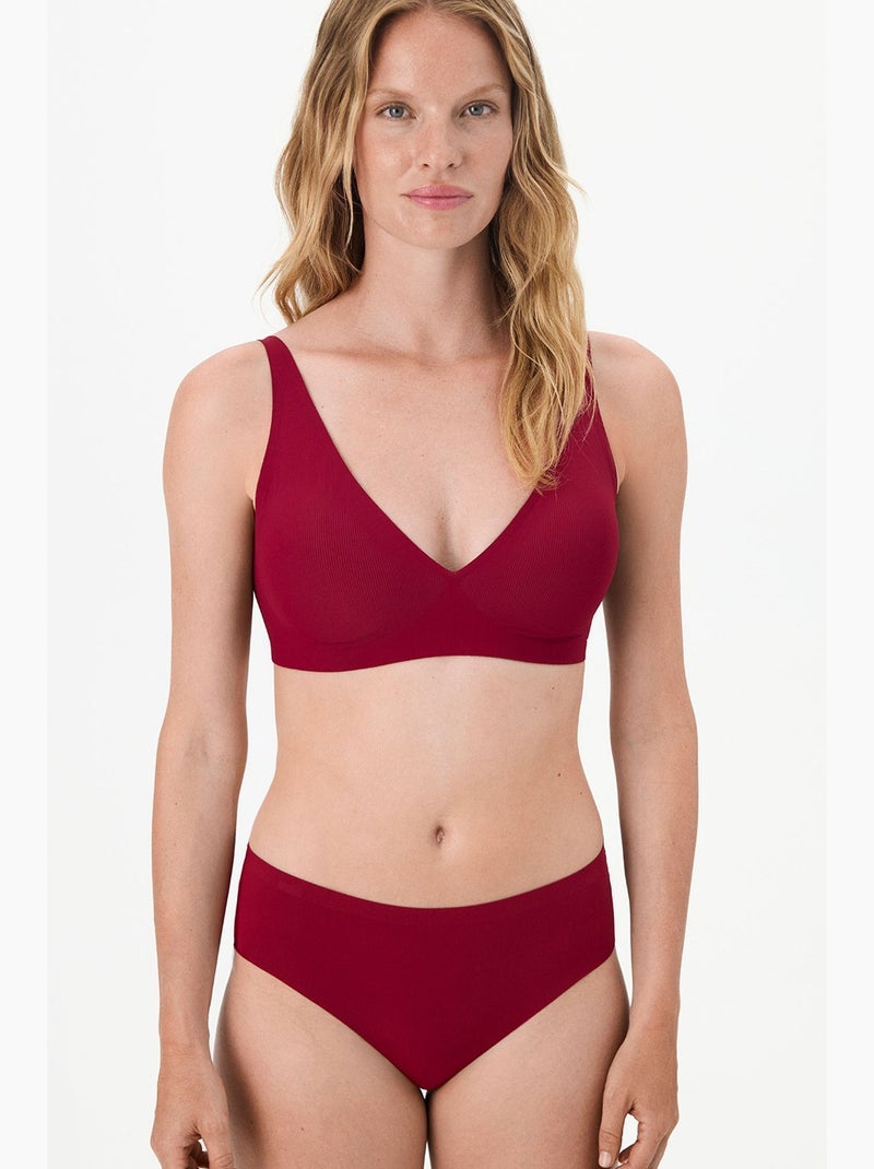 Soutien-gorge fit decolette sans trace avec coussinets penti Rouge bordeaux - Kiabi