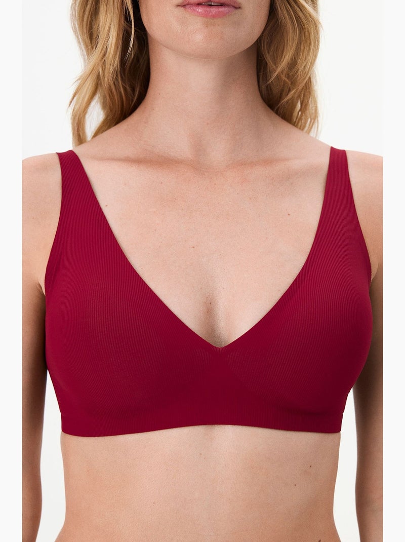 Soutien-gorge fit decolette sans trace avec coussinets penti Rouge bordeaux - Kiabi