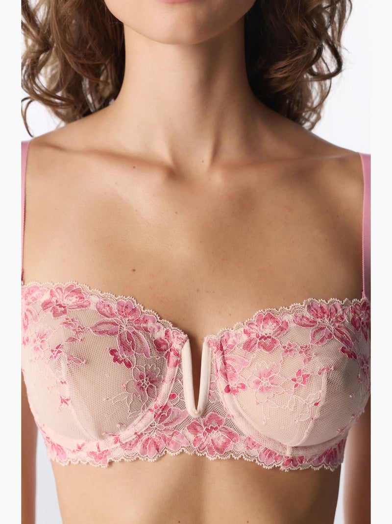 Soutien-gorge fleuri à armatures penti Multicolore - Kiabi