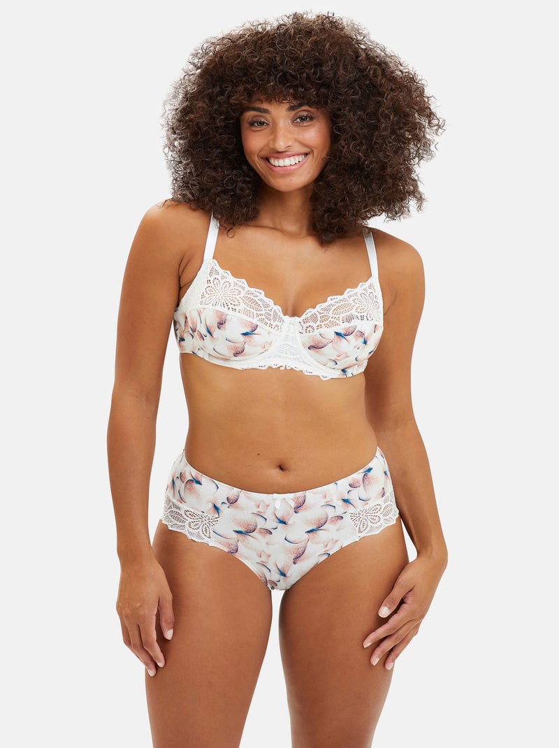 Soutien-gorge Flora Sans Complexe Blanc Marron Bleu - Kiabi