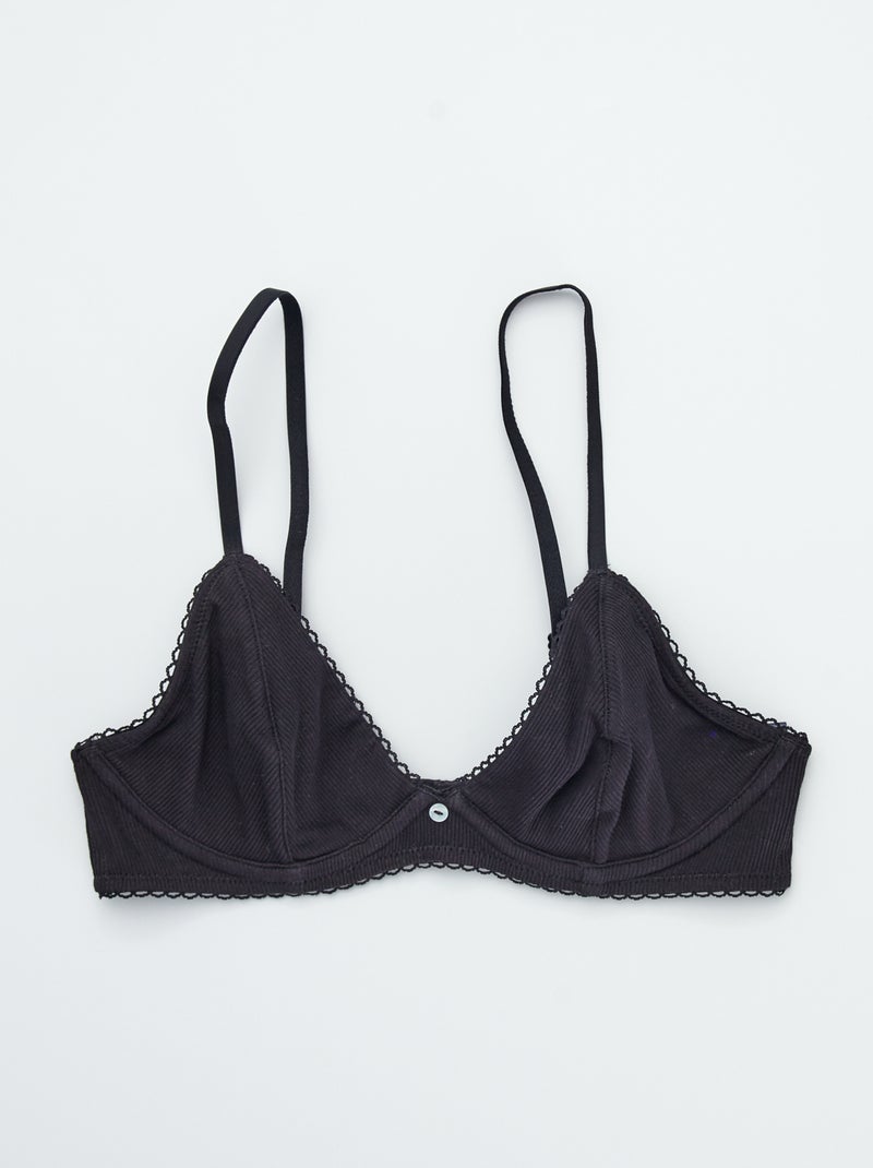 Soutien gorge forme triangle noir - Kiabi