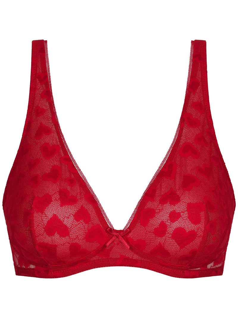 Soutien-gorge foulard dentelle cœur Rouge - Kiabi