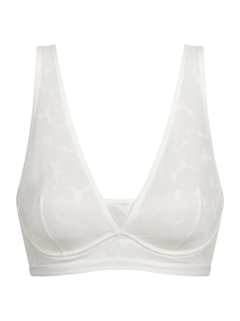 Soutien-gorge foulard en dentelle Bloom Blanc - Kiabi
