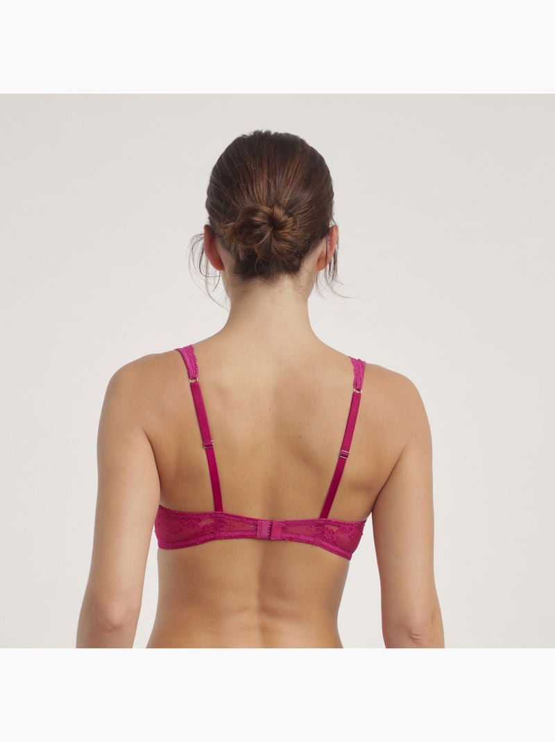 Soutien-gorge foulard en dentelle Romance Rose fushia - Kiabi