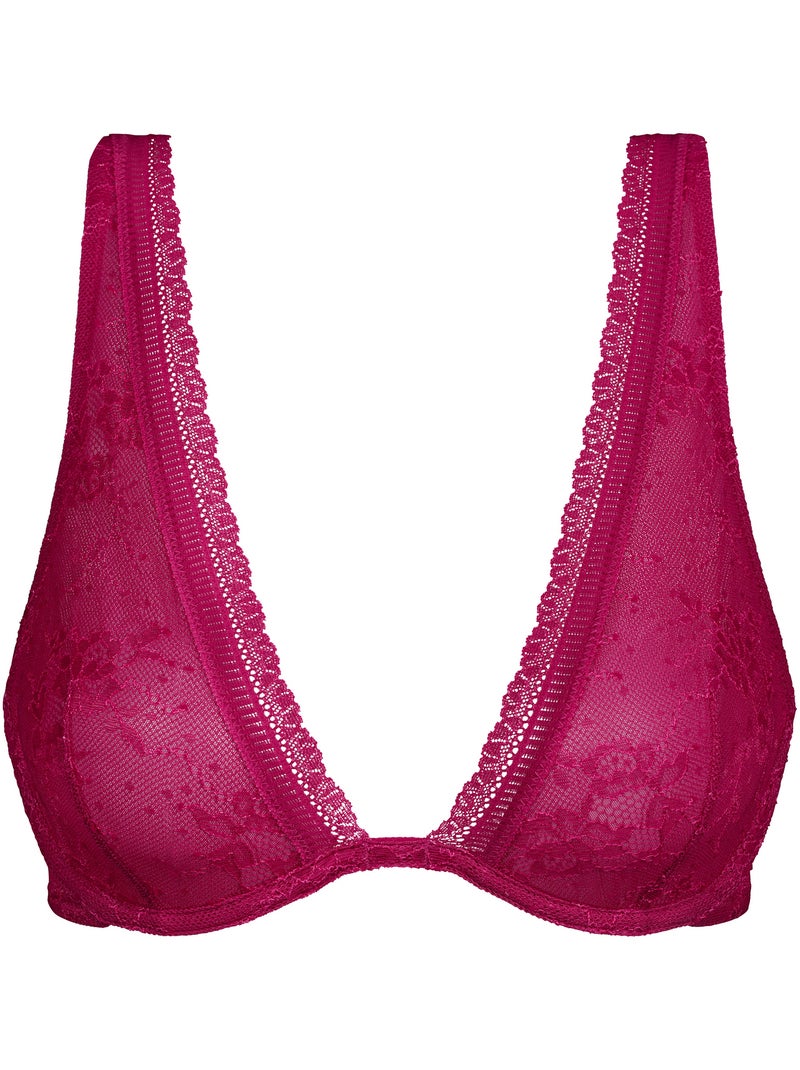 Soutien-gorge foulard en dentelle Romance Rose fushia - Kiabi