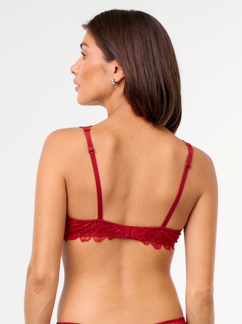 Soutien-gorge foulard en dentelle Rouge - Kiabi