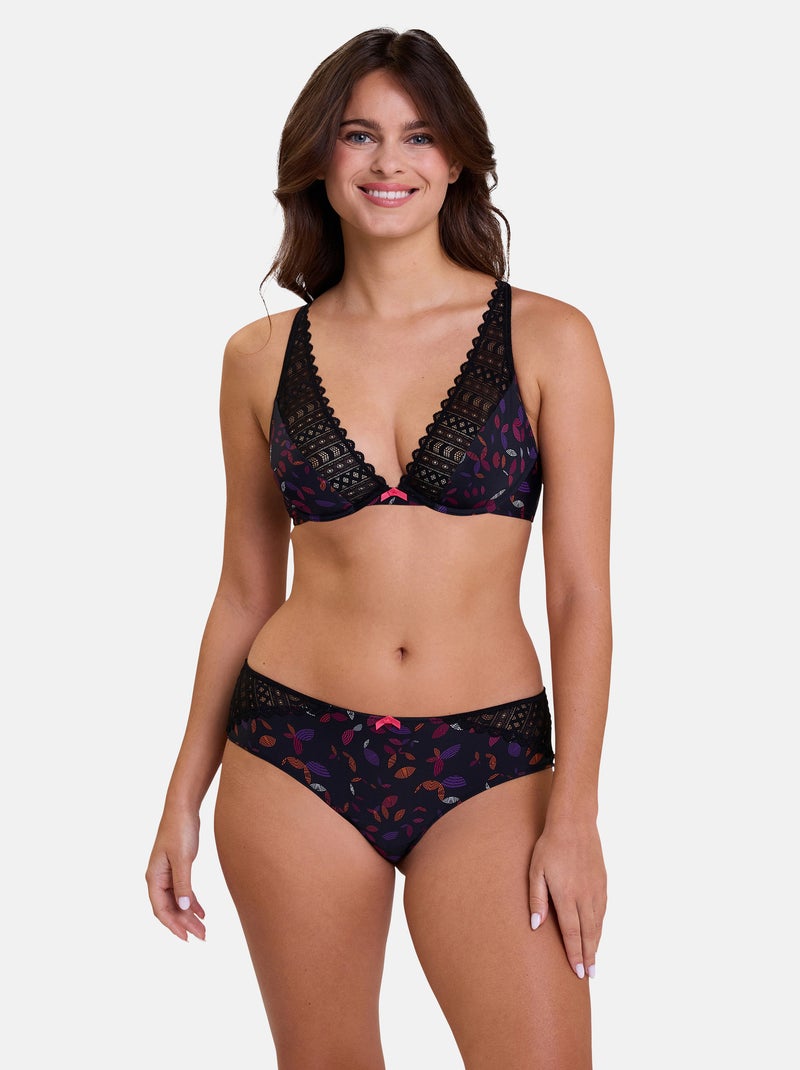 Soutien-gorge foulard Talentueuse Billet Doux Noir Orange Bleu - Kiabi
