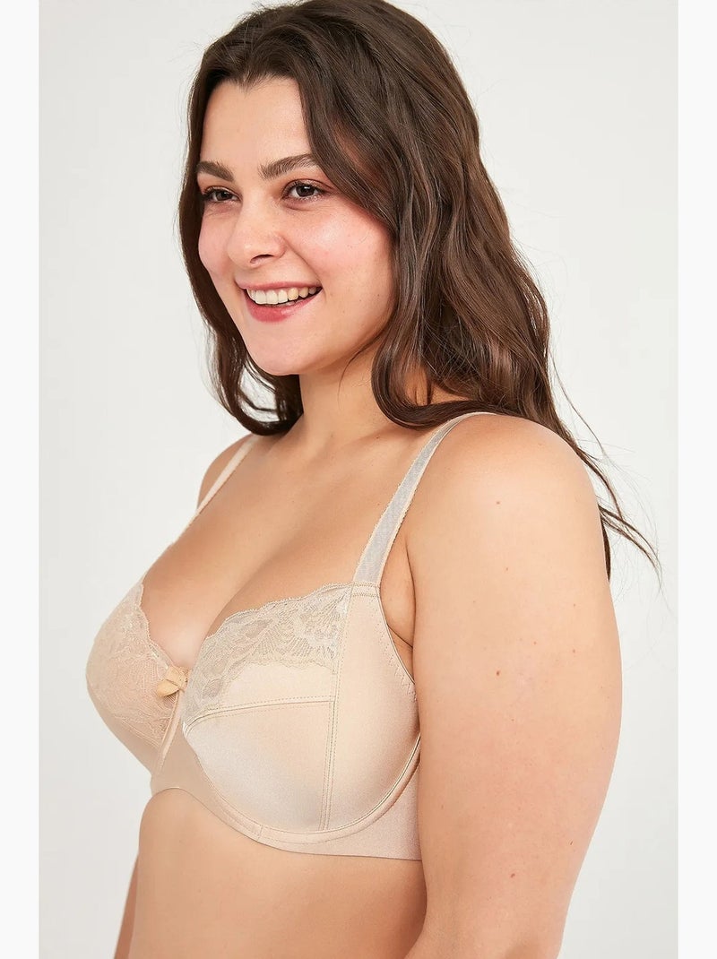 Soutien-gorge galbant sans rembourrage à armatures penti Beige argile - Kiabi