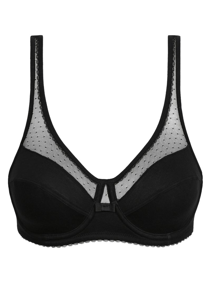 Soutien-gorge Generous Avec Armatures Coton Bio Non Paddé Noir - Kiabi