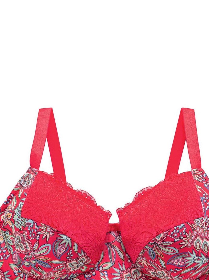 Soutien-gorge grand maintien ARIA - Pomm'Poire Gris Rouge - Kiabi