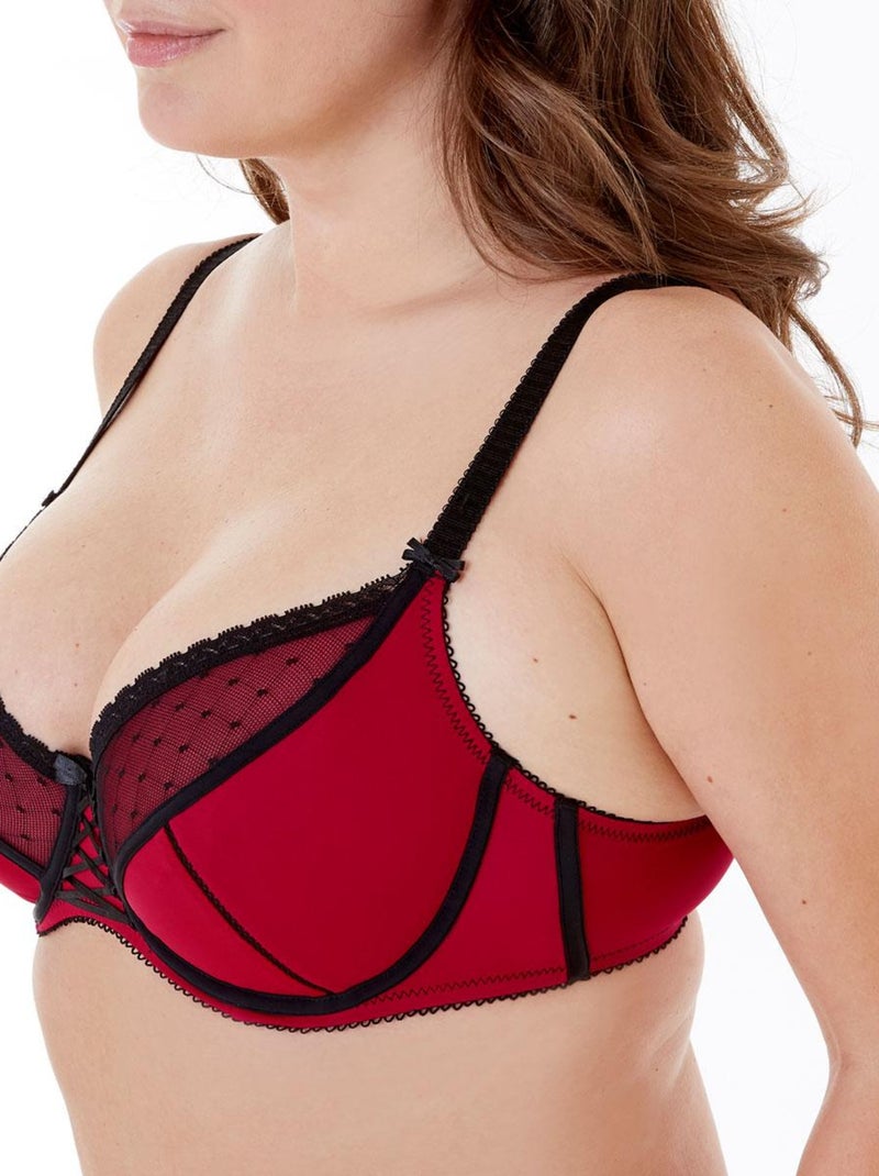 Soutien-gorge grand maintien C, D E, F et G TANIA - Pomm'Poire Rouge - Kiabi