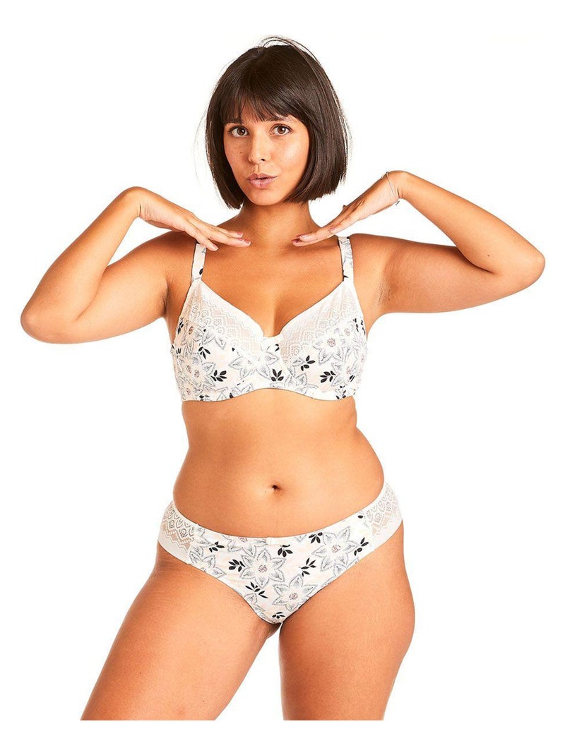 Soutien-gorge grand maintien IMPERATRICE - Pomm'Poire Blanc - Kiabi