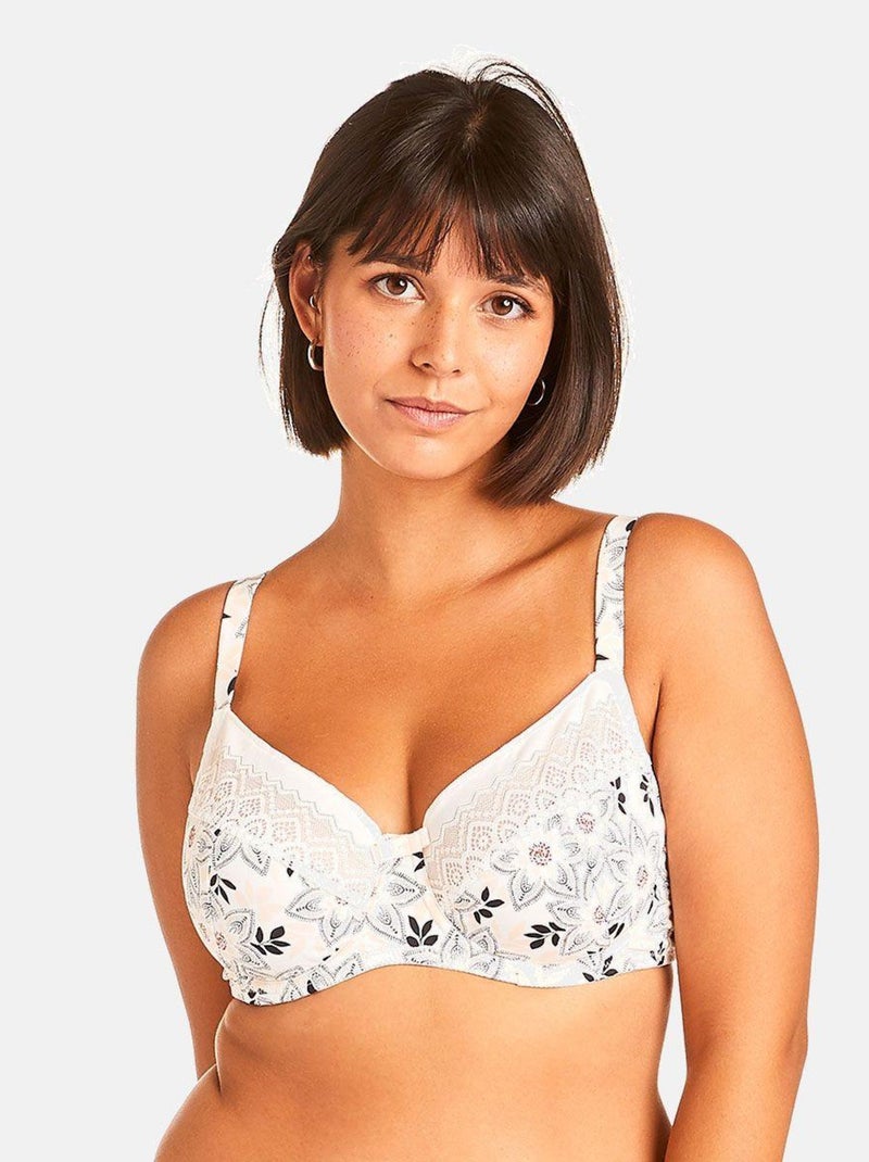 Soutien-gorge grand maintien IMPERATRICE - Pomm'Poire Blanc - Kiabi