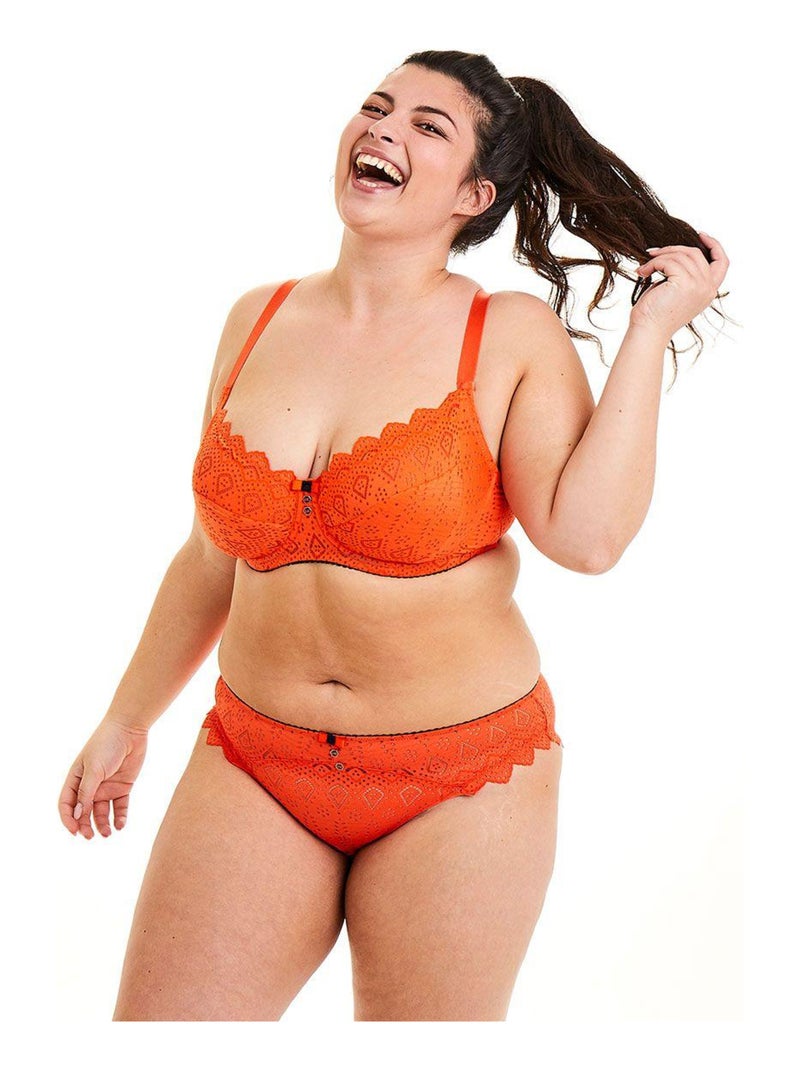 Soutien-gorge grand maintien MAGMA - Pomm'Poire Orange - Kiabi
