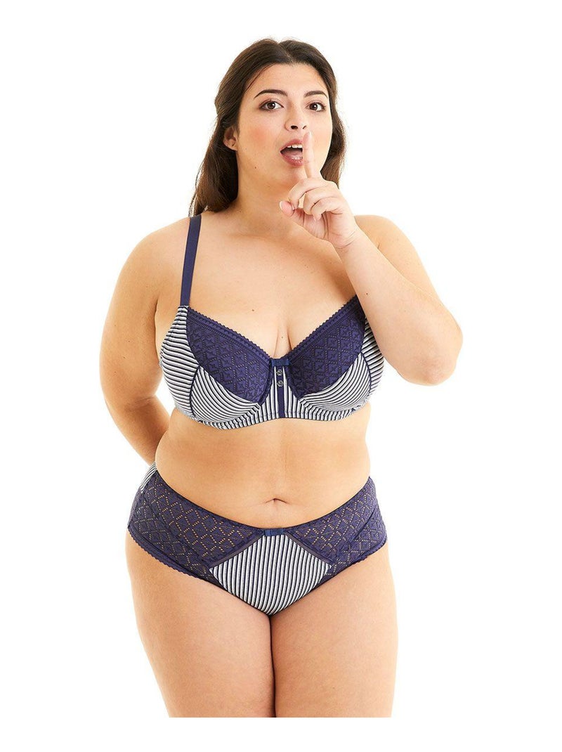 Soutien-gorge grand maintien PACOTILLE - Pomm'Poire Bleu - Kiabi