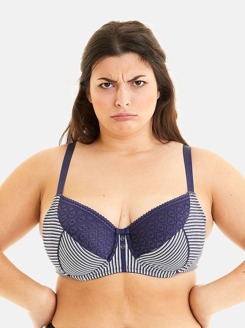 Soutien-gorge grand maintien PACOTILLE - Pomm'Poire Bleu - Kiabi