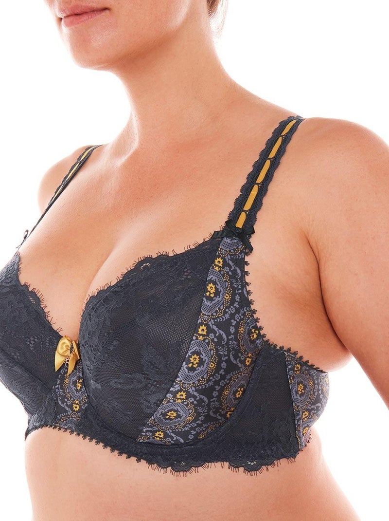 Soutien-gorge grand maintien VINTAGE - Brigitte Bardot Gris - Kiabi