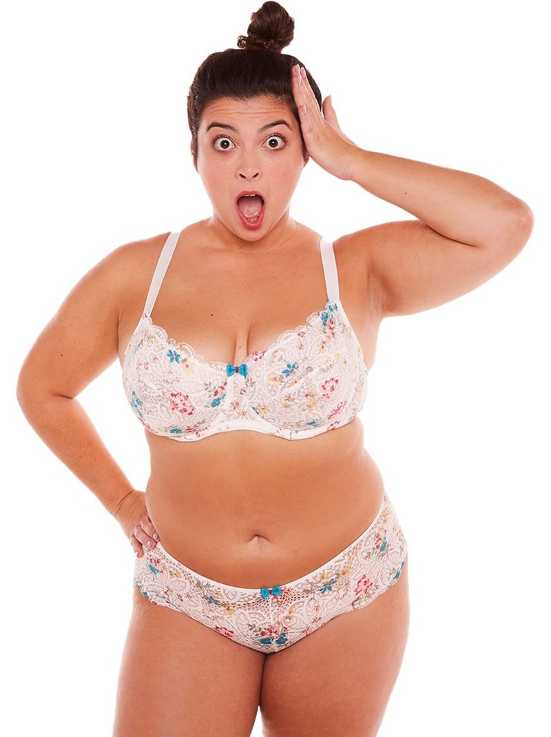 Soutien-gorge grand maintien ZAZIE - Pomm'Poire Blanc - Kiabi