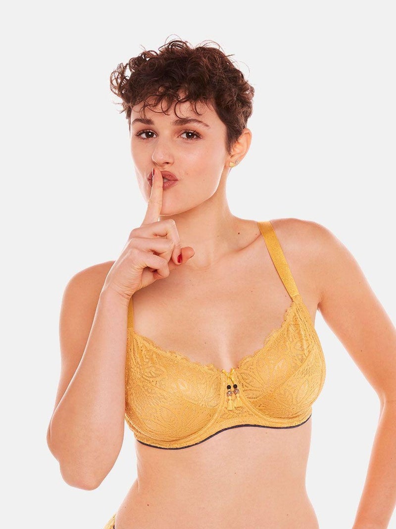 Soutien-gorge grand maintien ZAZIE - Pomm'Poire Jaune - Kiabi