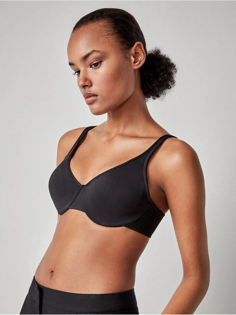 Soutien-gorge grande capacité avec armature et sans mousse. Noir - Kiabi