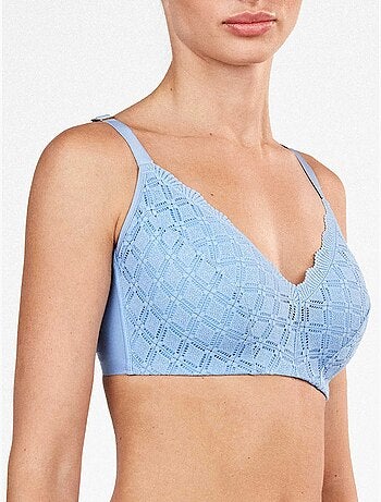 Soutien-gorge grande capacité sans armature dentelle géométrique