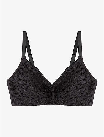 Soutien-gorge grande capacité sans armature dentelle géométrique
