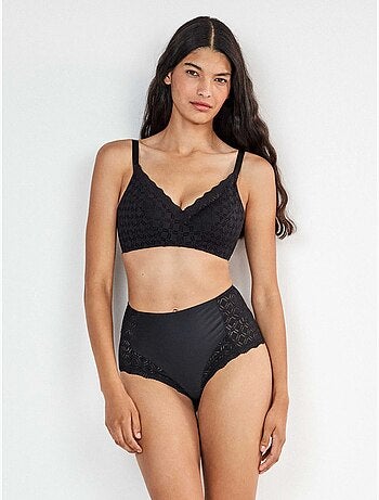 Soutien-gorge grande capacité sans armature dentelle géométrique