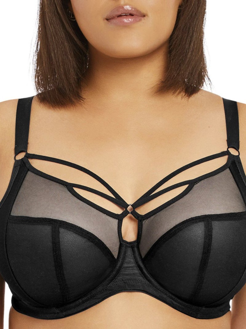 Soutien-gorge grande taille décolleté à lanières Sachi Noir - Kiabi