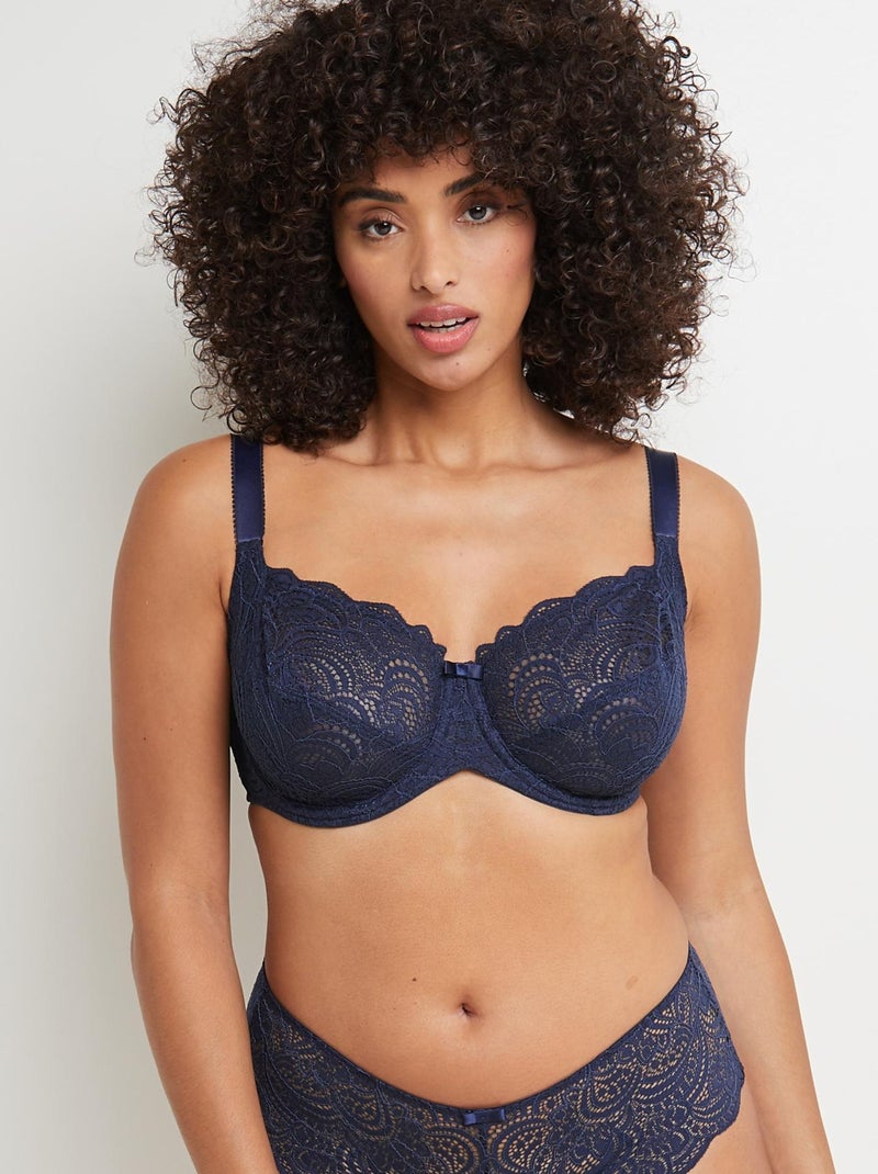 Soutien-gorge grands bonnets Dentelle - RougeGorge Lingerie Bleu marine - Kiabi