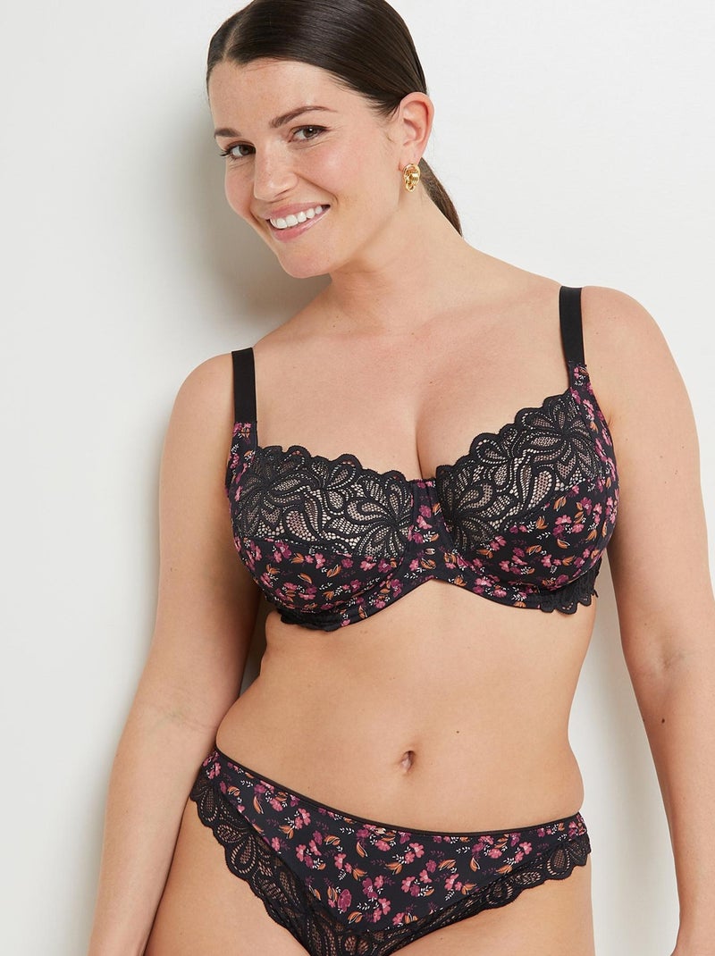Soutien-gorge grands bonnets Syara - RougeGorge Lingerie Noir Multicolore - Kiabi