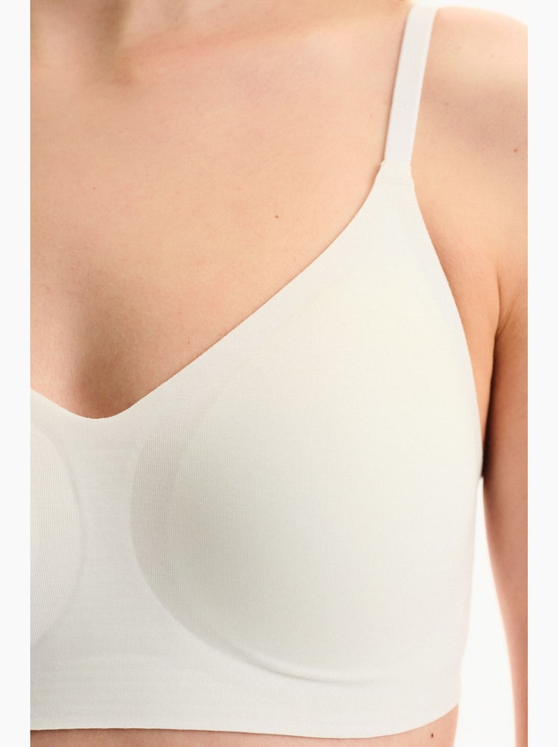 Soutien-gorge invisible sans armatures penti Blanc cassé - Kiabi