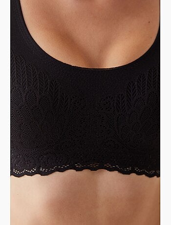Soutien-gorge invisible sans coutures à détail dentelle penti